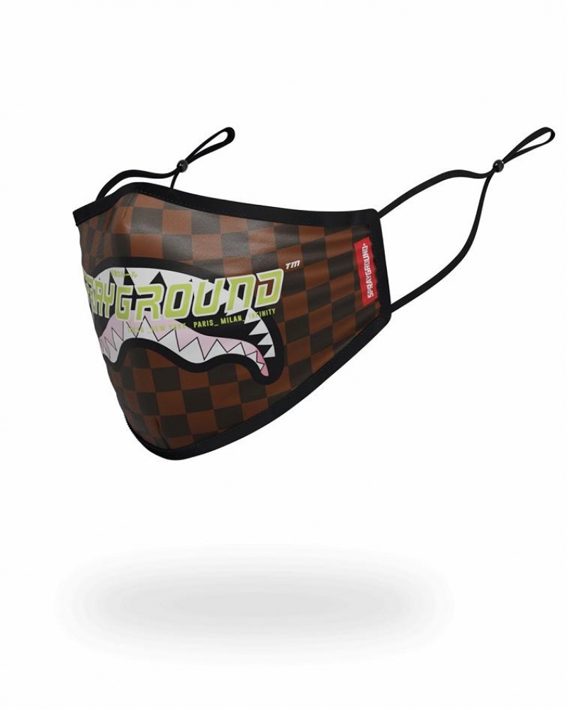 Brown Men's Sprayground Wtf Misfit Face Masks | MWSY65483