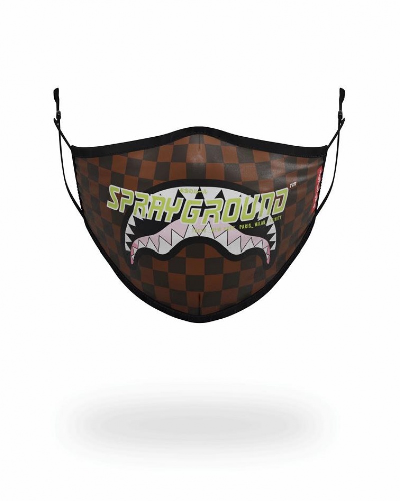 Brown Men\'s Sprayground Wtf Misfit Face Masks | MWSY65483