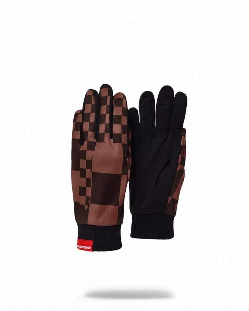 Brown Men's Sprayground Xtc Sharks In Paris Gloves | LGXN84062