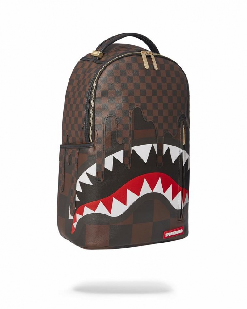 Brown Men's Sprayground Xtc Sharks In Paris Backpacks | EAFI63548