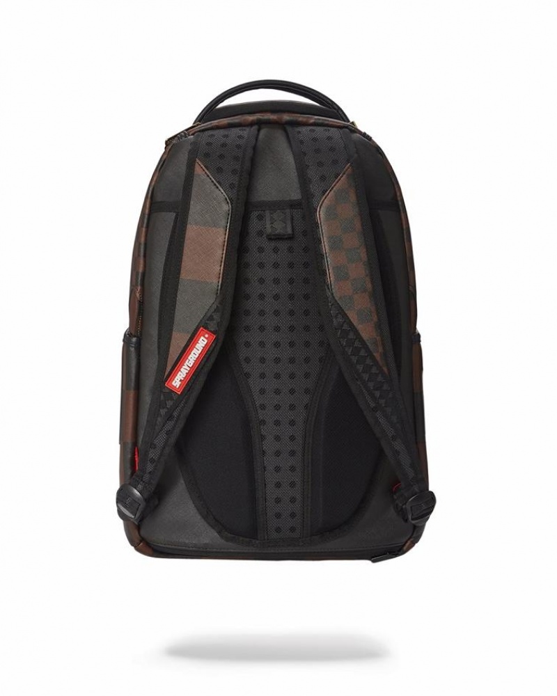 Brown Men's Sprayground Xtc Sharks In Paris Backpacks | EAFI63548