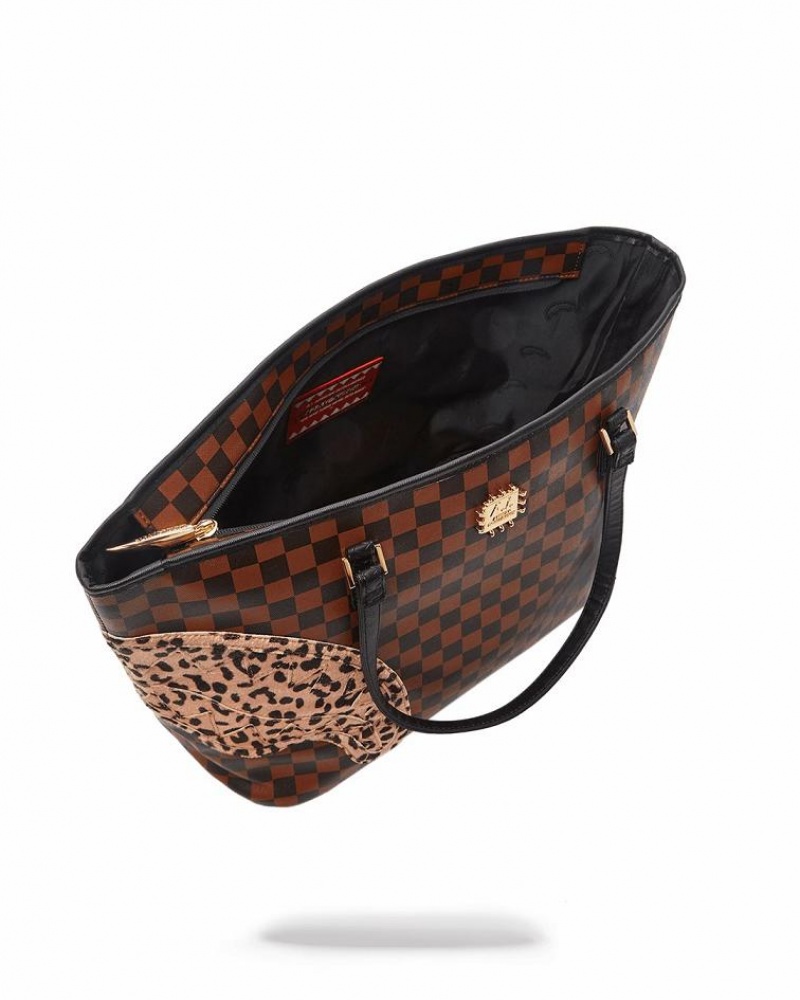 Brown Women's Sprayground A.I.3 The Legacy Tote Bags | EPOA65932