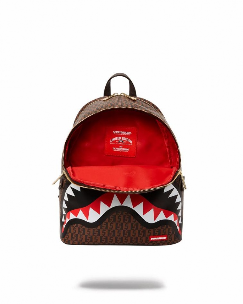 Brown Women's Sprayground Cashin Checks Savage | SEOQ15428