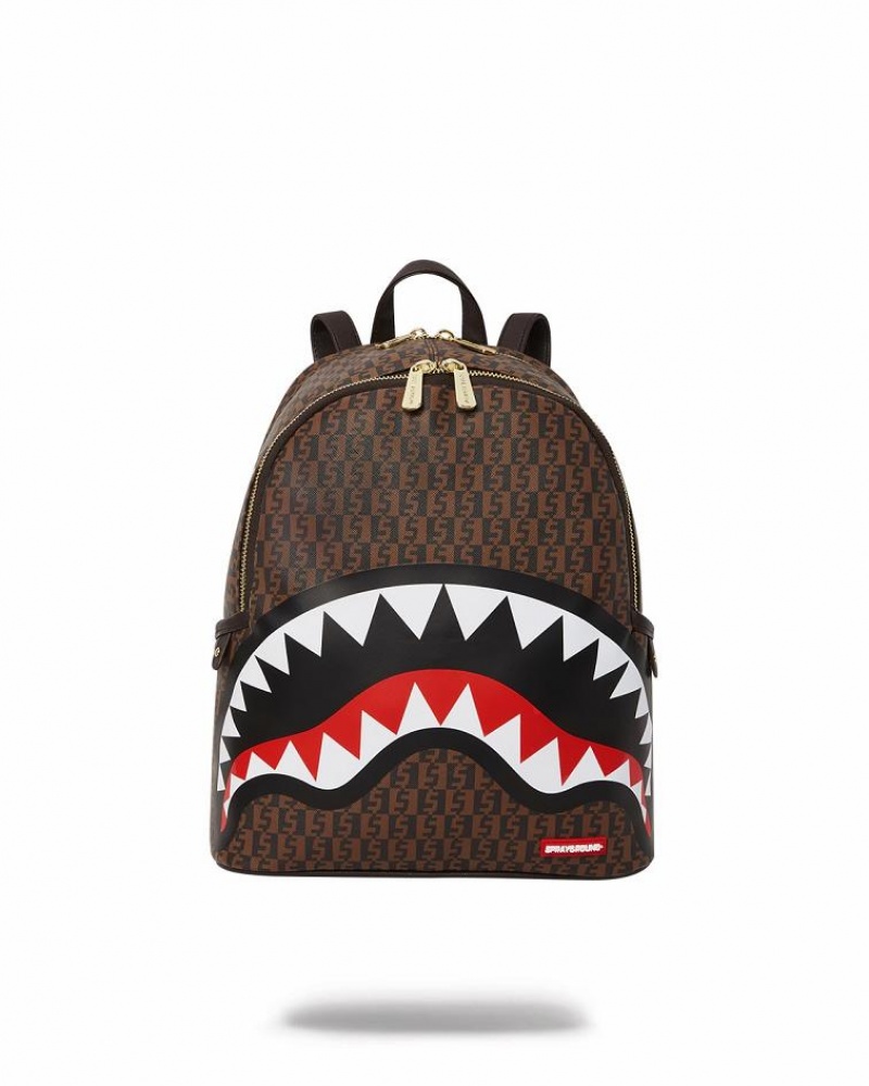 Brown Women\'s Sprayground Cashin Checks Savage | SEOQ15428