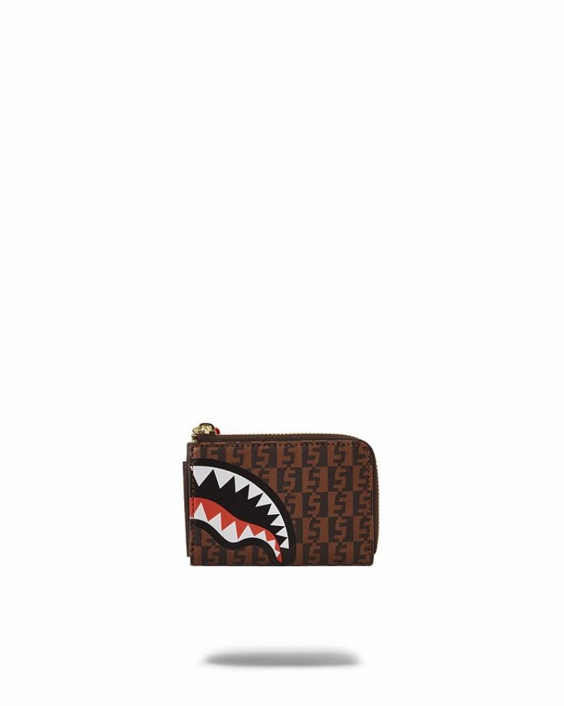 Brown Women's Sprayground Cashin Checks Wallets | LZSH95743