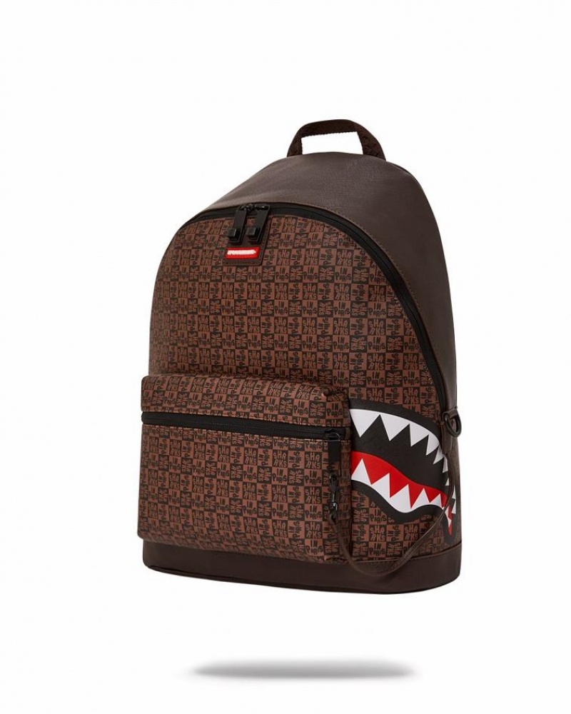 Brown Women's Sprayground Frenzy Sharks Savage | JTEN98167