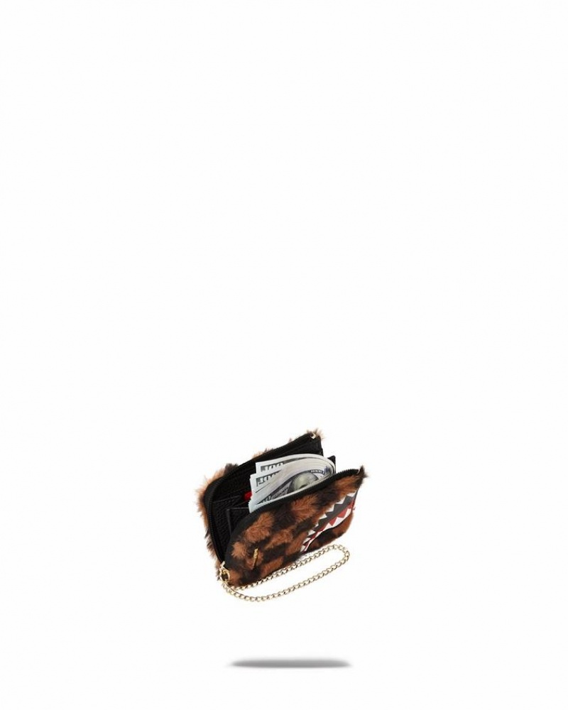 Brown Women's Sprayground Furrr Sharks In Paris Wallets | XSZC90145