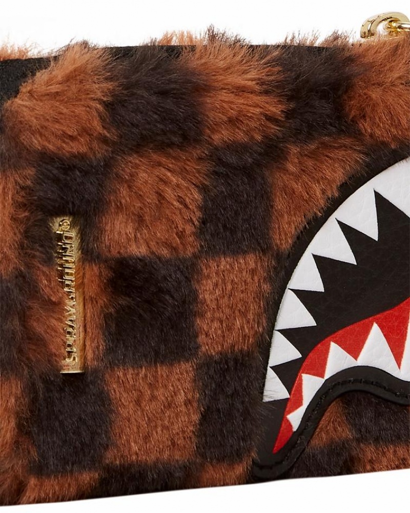 Brown Women's Sprayground Furrr Sharks In Paris Wallets | XSZC90145