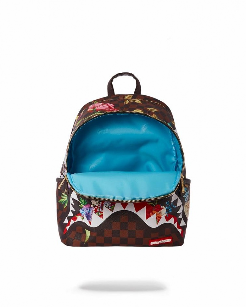 Brown Women's Sprayground Garden Of Sharks Savage | UIDB40629