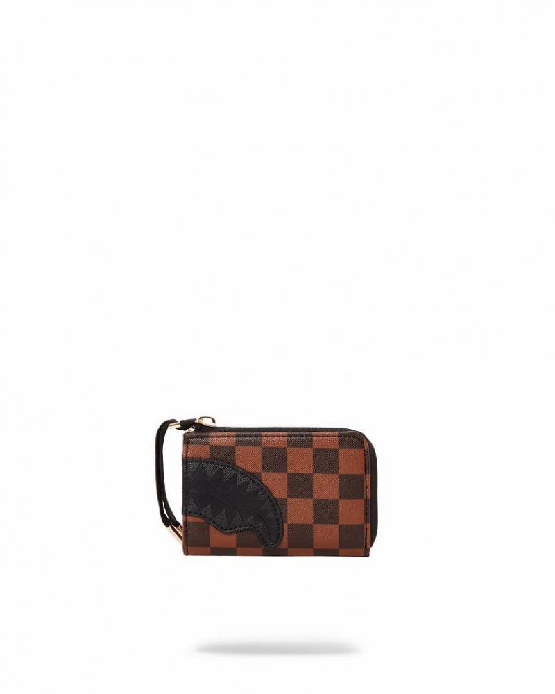 Brown Women's Sprayground Henny Lock Sharks In Paris Wallets | SQJT87410