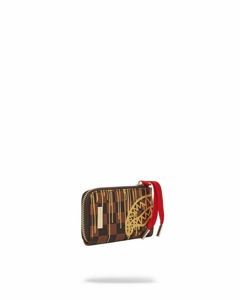 Brown Women's Sprayground Paris Paint Wallets | FHES94538