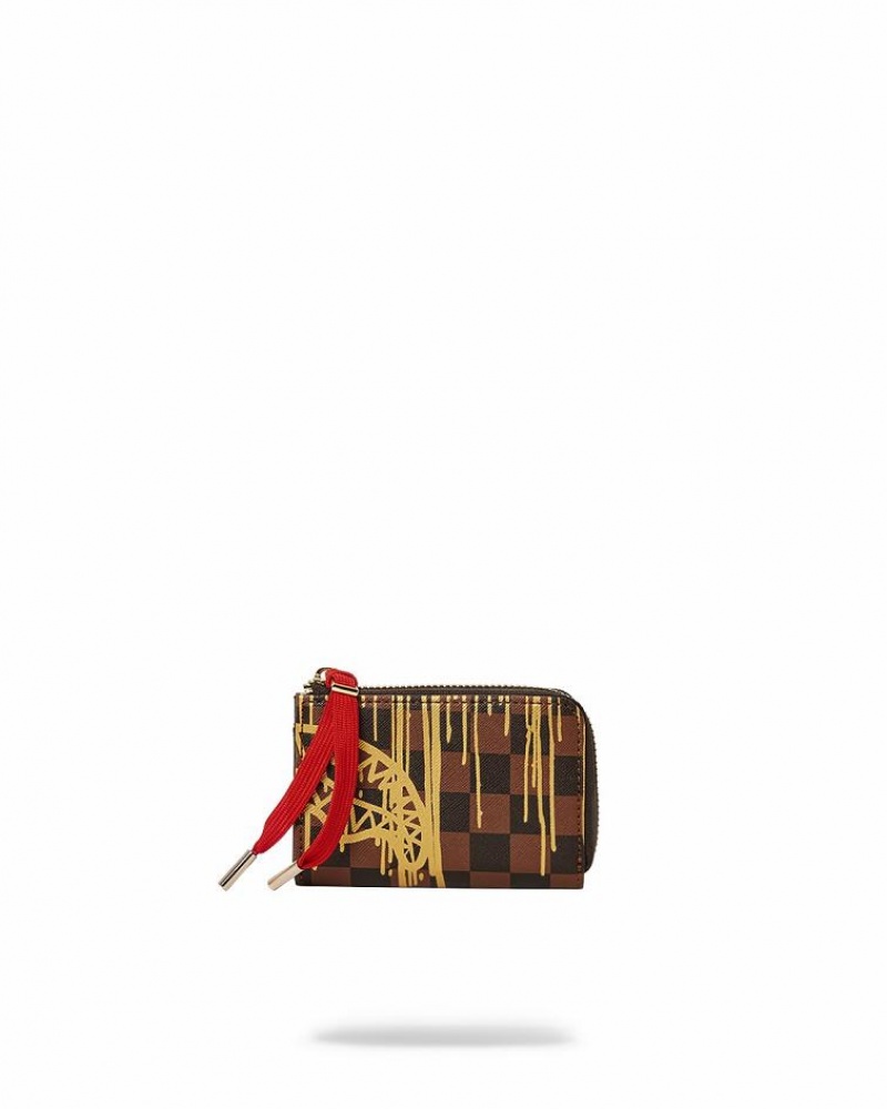 Brown Women's Sprayground Paris Paint Wallets | FHES94538