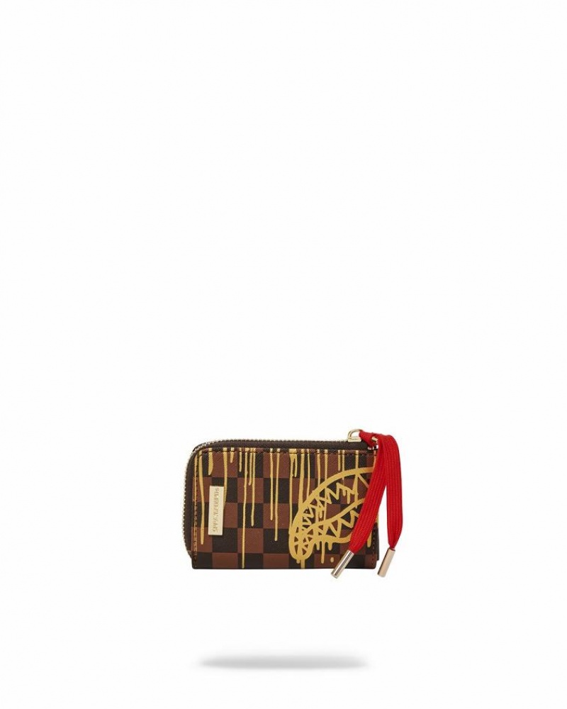 Brown Women\'s Sprayground Paris Paint Wallets | FHES94538