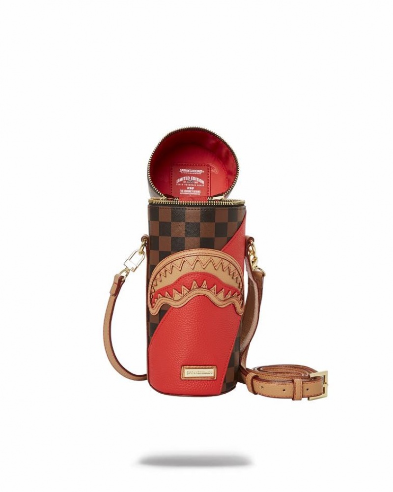 Brown Women's Sprayground Raceway Tubular Slings Bag | QYLZ84136