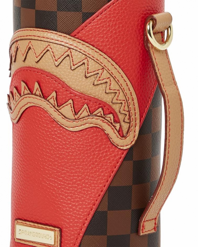 Brown Women's Sprayground Raceway Tubular Slings Bag | QYLZ84136