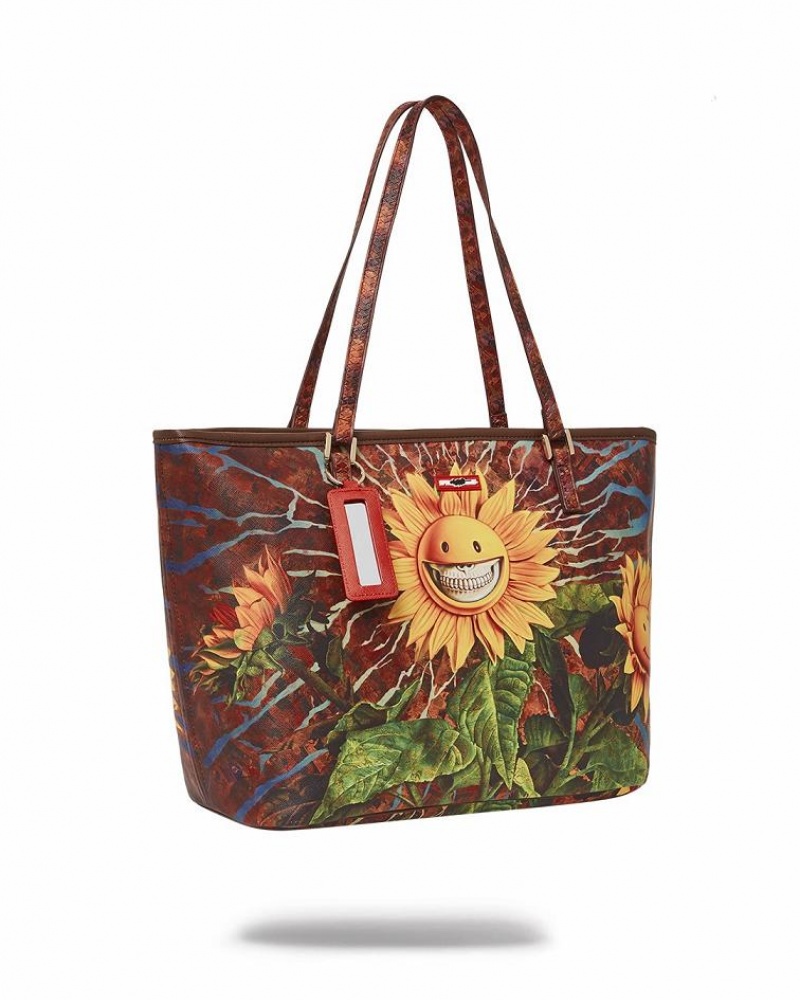 Brown Women's Sprayground Ron English Tote Bags | UIPH51830