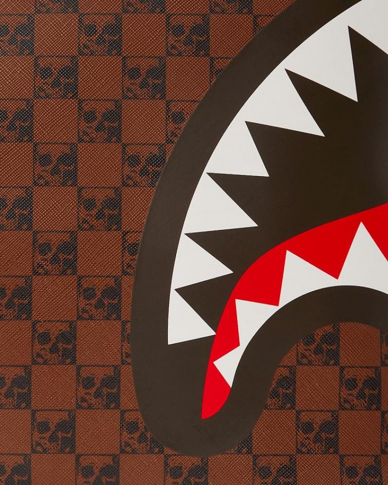 Brown Women's Sprayground Sharks And Skulls Tote Bags | ODVY21430