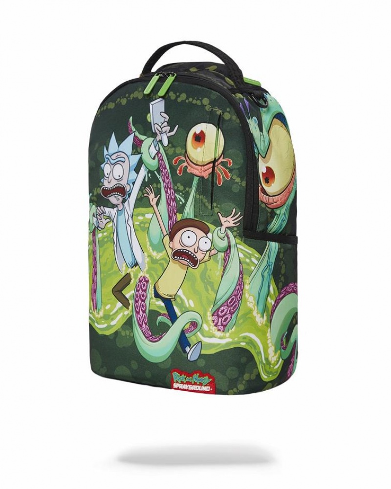 Geen Men's Sprayground Rick & Morty Backpacks | GSVD79835