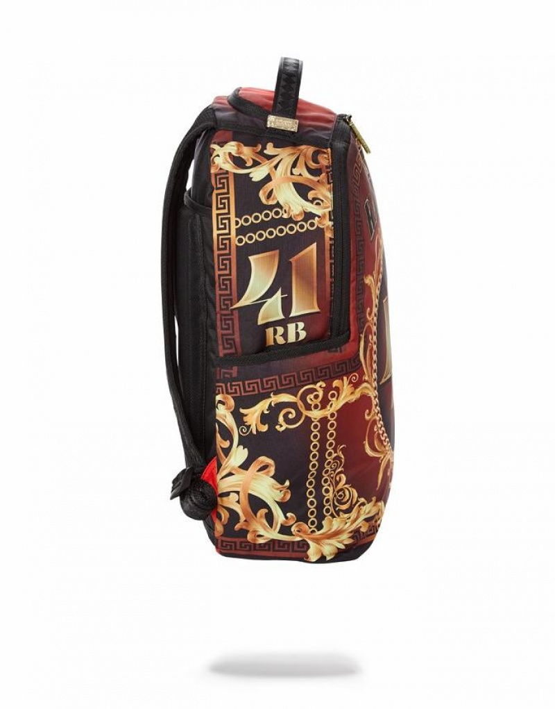 Gold Men's Sprayground Nfl Alvin Kamara Backpacks | XVJN74816