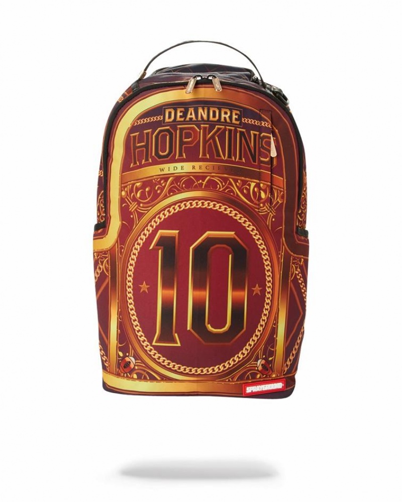 Gold Men\'s Sprayground Nfl Deandre Hopkins Backpacks | QZGD16925