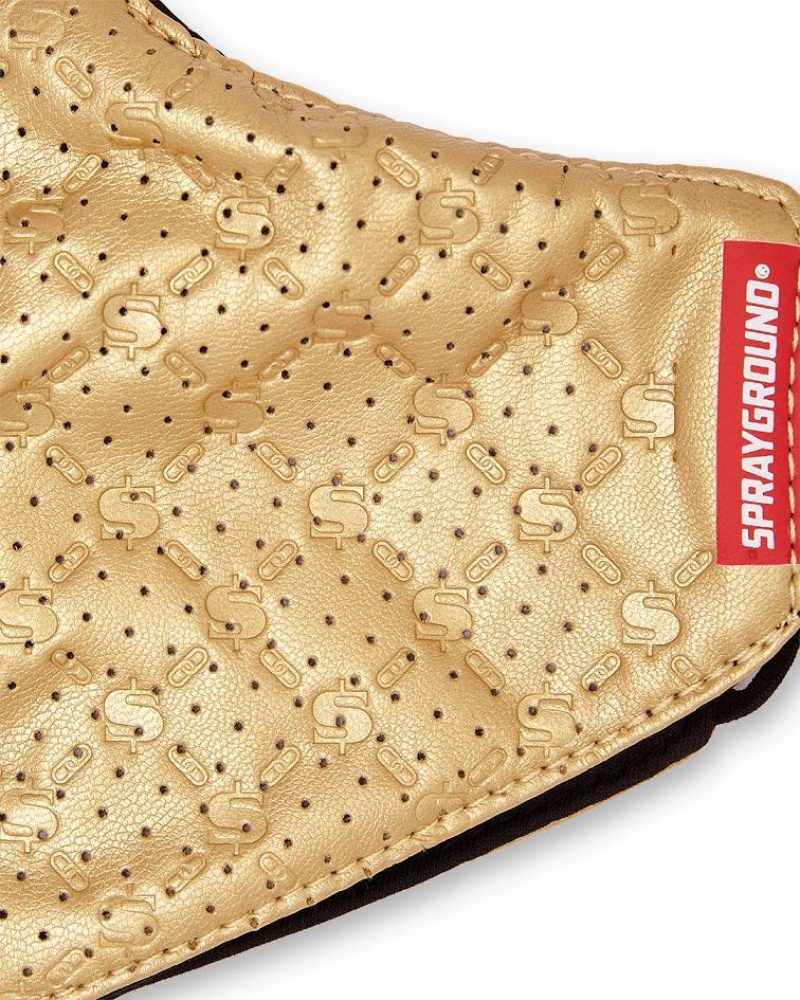 Gold Women's Sprayground Gold Moneygram Face Masks | TAFK09271