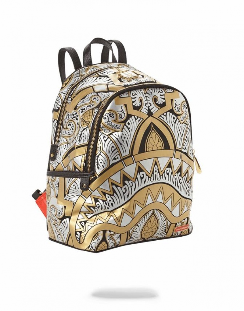 Gold Women's Sprayground Queen Sheeba's Savage | TRVH70516