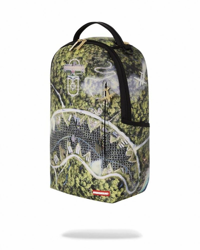 Green Men's Sprayground Aerial Pursuit Backpacks | DKSV30276