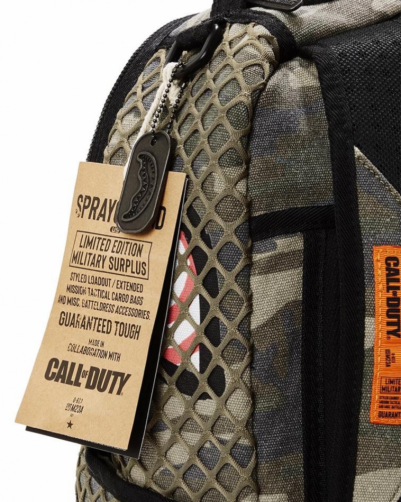 Green Men's Sprayground Call Of Duty Backpacks | TZEK37248