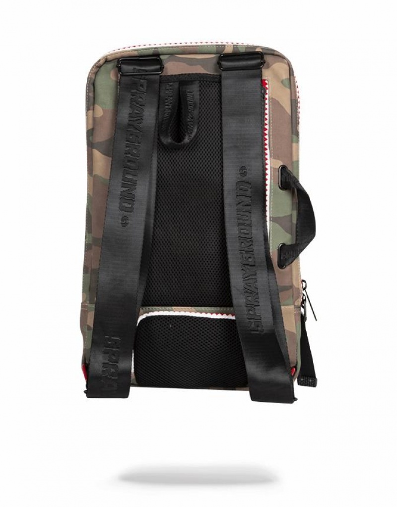 Green Men's Sprayground Cut & Sew Backpacks | TKVH10875