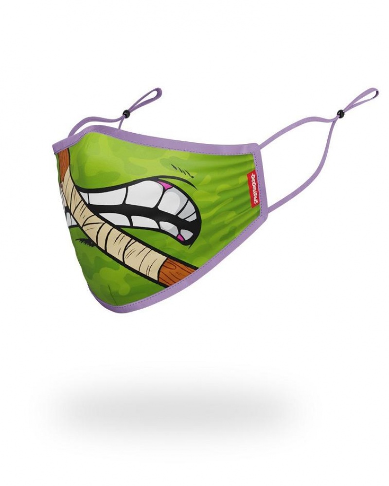 Green Men's Sprayground Donatello Shark Face Masks | OXPD63849