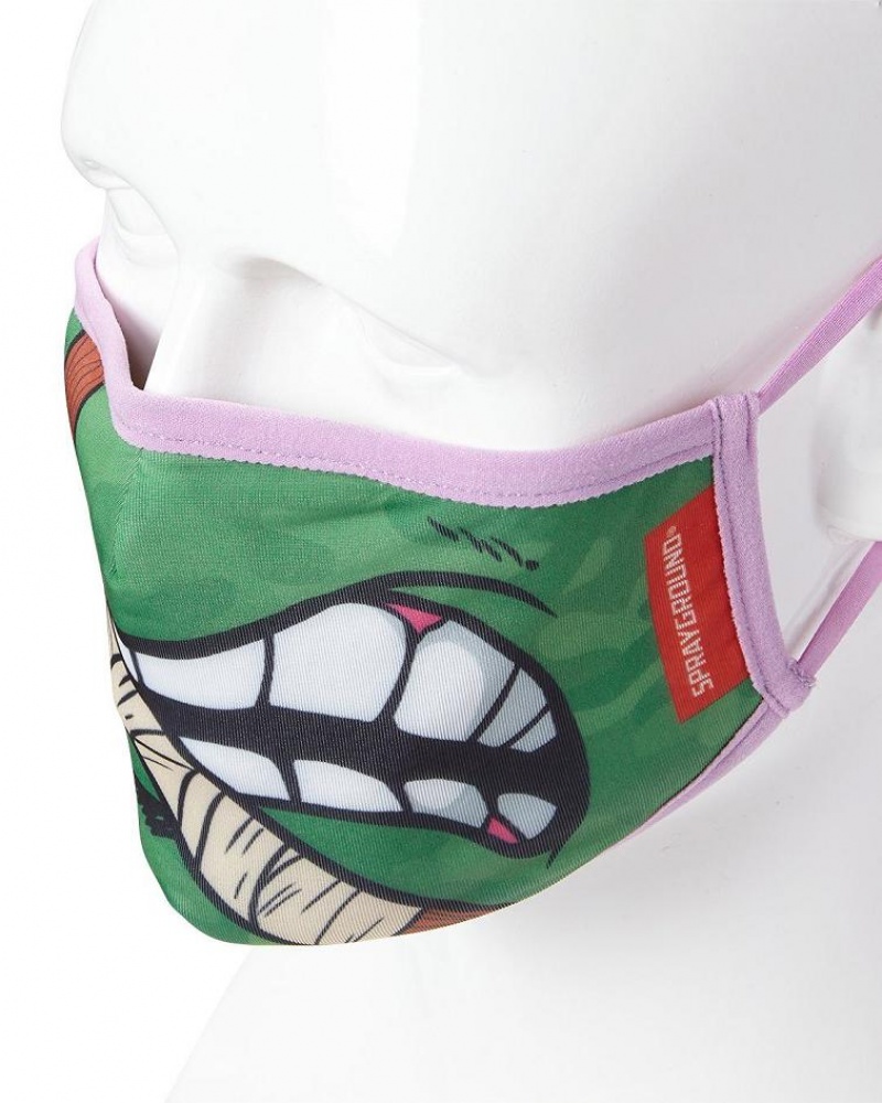 Green Men's Sprayground Donatello Shark Face Masks | OXPD63849