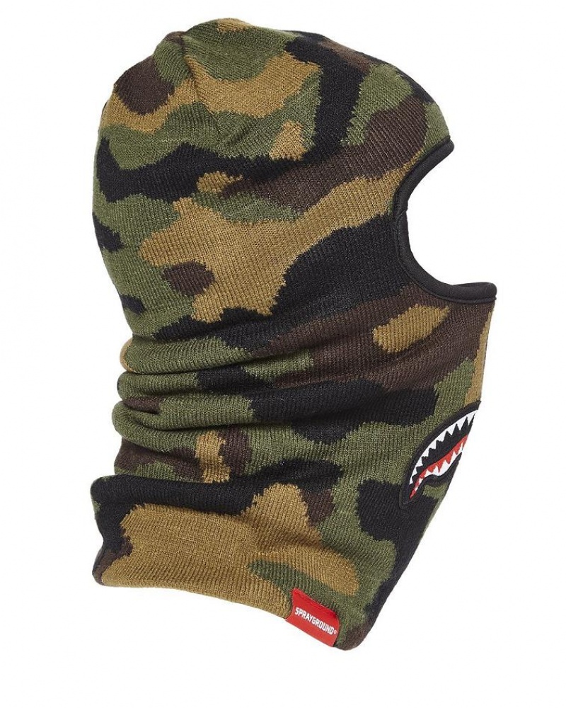 Green Men's Sprayground Jungle Paris Ski Mask | BPLD37406