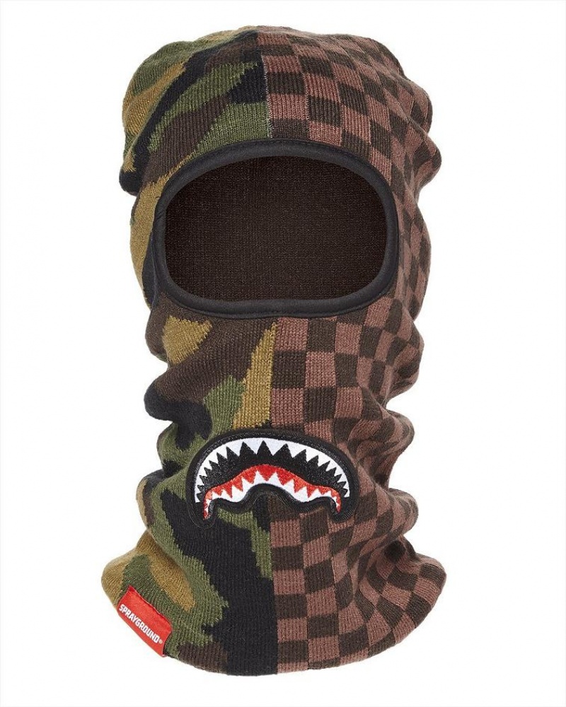 Green Men's Sprayground Jungle Paris Ski Mask | BPLD37406