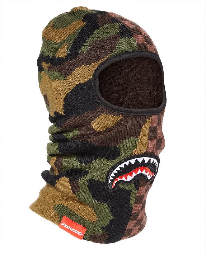 Green Men\'s Sprayground Jungle Paris Ski Mask | BPLD37406