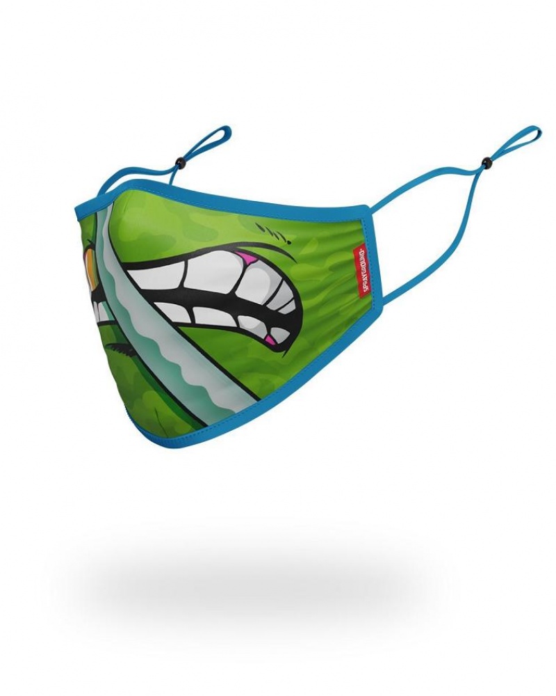 Green Men's Sprayground Leonardo Shark Face Masks | IWUC98063