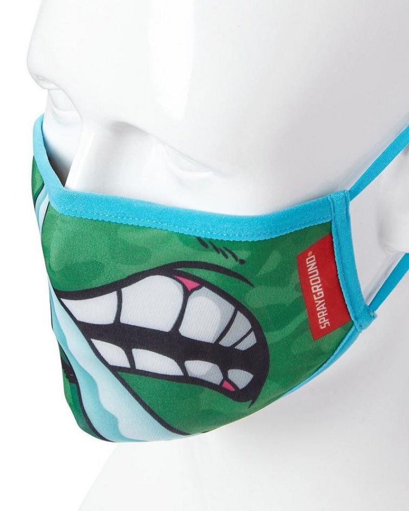 Green Men's Sprayground Leonardo Shark Face Masks | IWUC98063