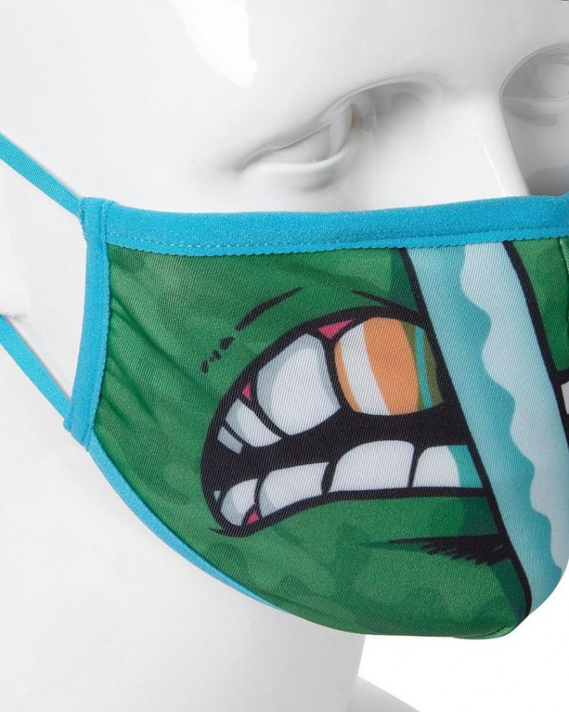 Green Men's Sprayground Leonardo Shark Face Masks | IWUC98063