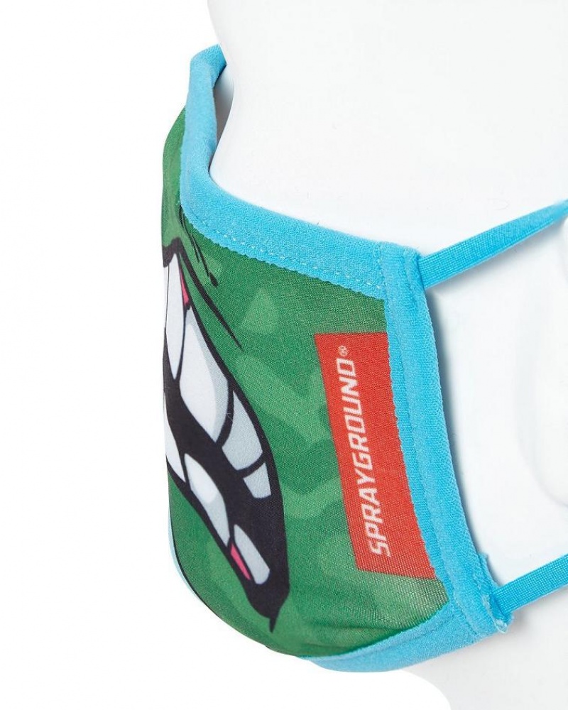 Green Men's Sprayground Leonardo Shark Face Masks | IWUC98063