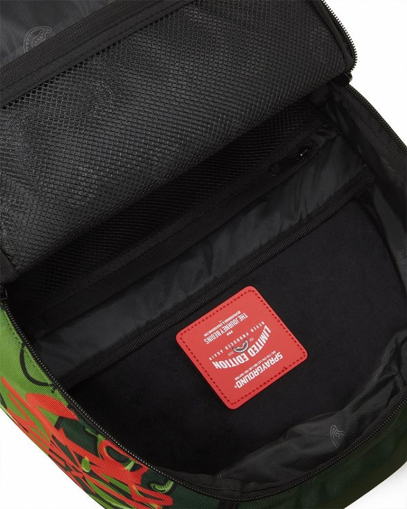 Green Men's Sprayground Money Boys Dollaz Backpacks | DXAE51260