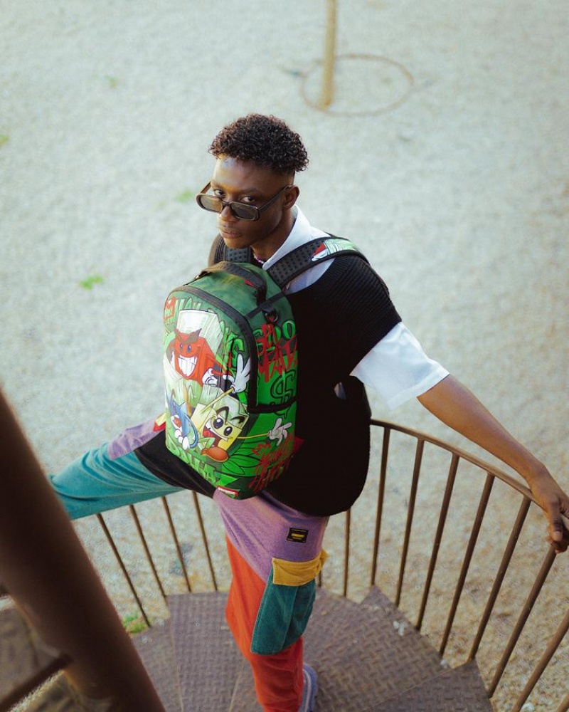 Green Men's Sprayground Money Boys Dollaz Backpacks | DXAE51260