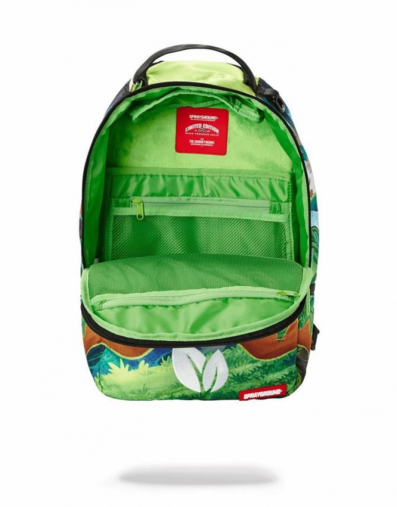 Green Men's Sprayground Pokemon Backpacks | JDPK94305