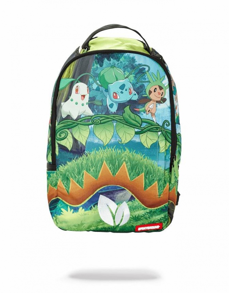 Green Men\'s Sprayground Pokemon Backpacks | JDPK94305