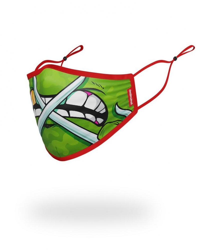 Green Men's Sprayground Raphael Shark Face Masks | XHYG56874