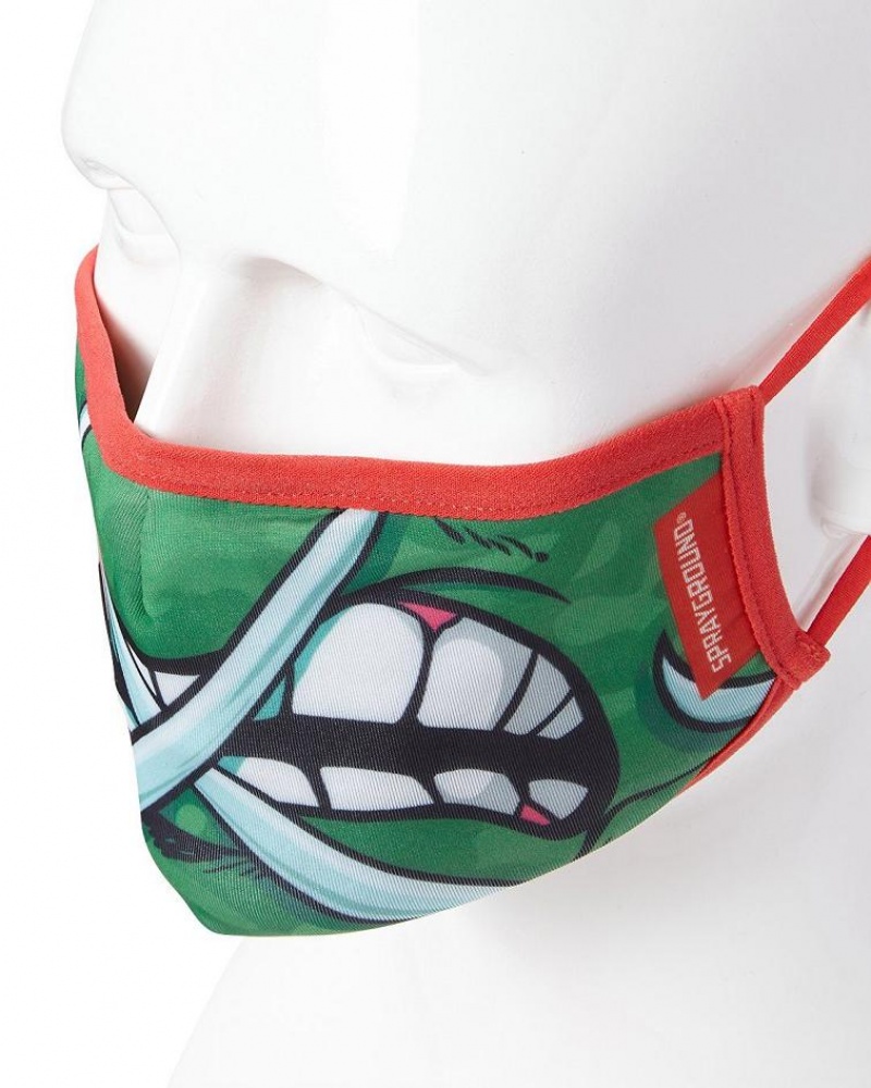 Green Men's Sprayground Raphael Shark Face Masks | XHYG56874