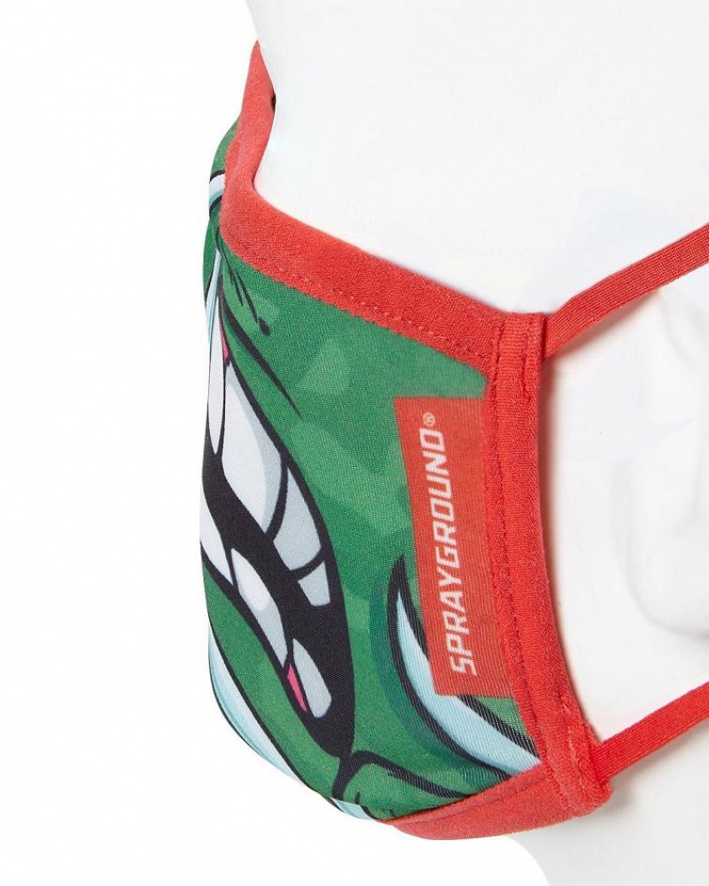 Green Men's Sprayground Raphael Shark Face Masks | XHYG56874