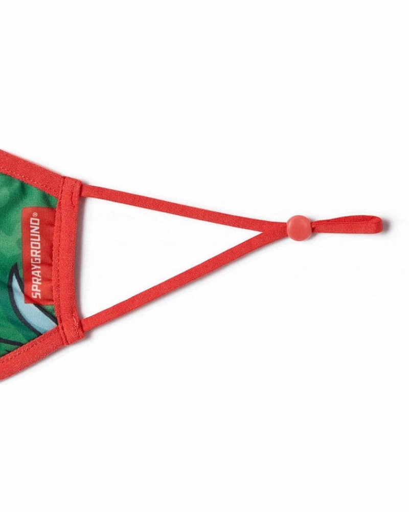 Green Men's Sprayground Raphael Shark Face Masks | XHYG56874