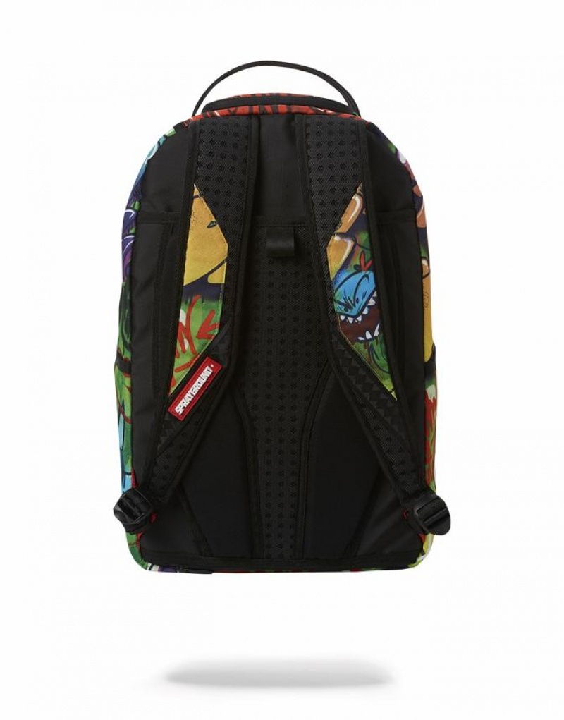 Green Men's Sprayground Rick And Morty Backpacks | TJLI57241