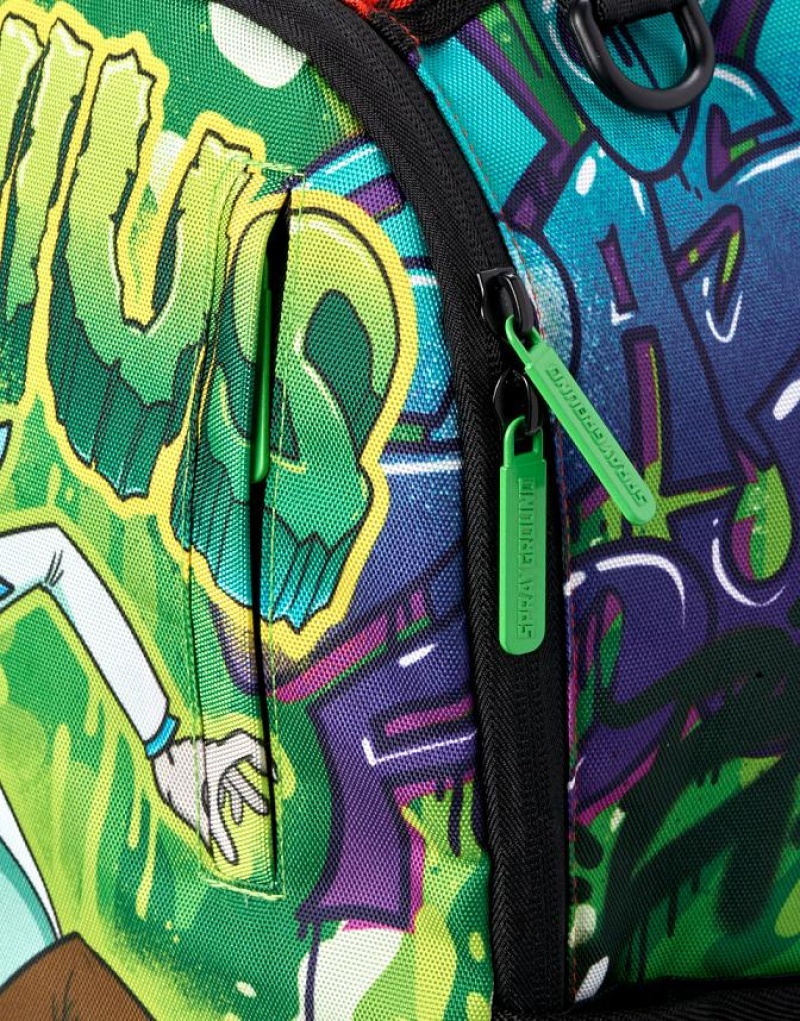 Green Men's Sprayground Rick And Morty Backpacks | TJLI57241