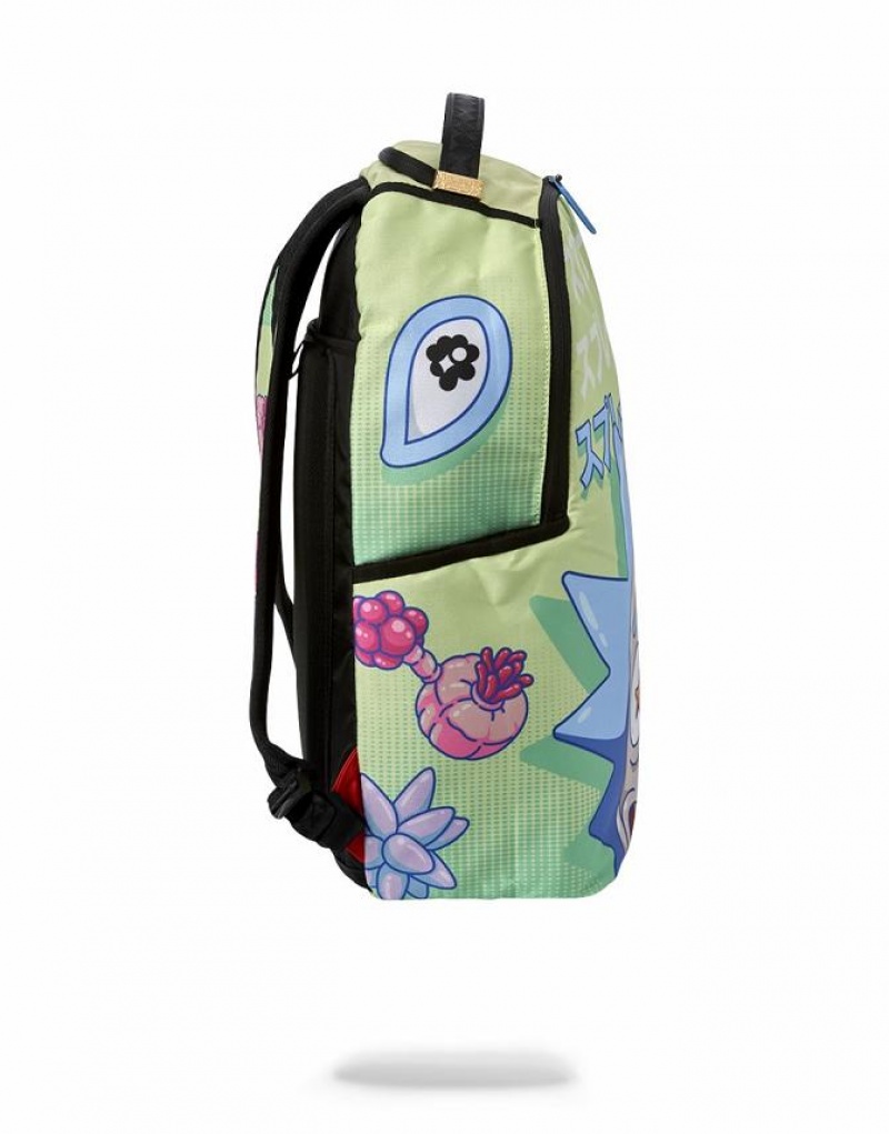 Green Men's Sprayground Rick And Morty Backpacks | ABKG53496