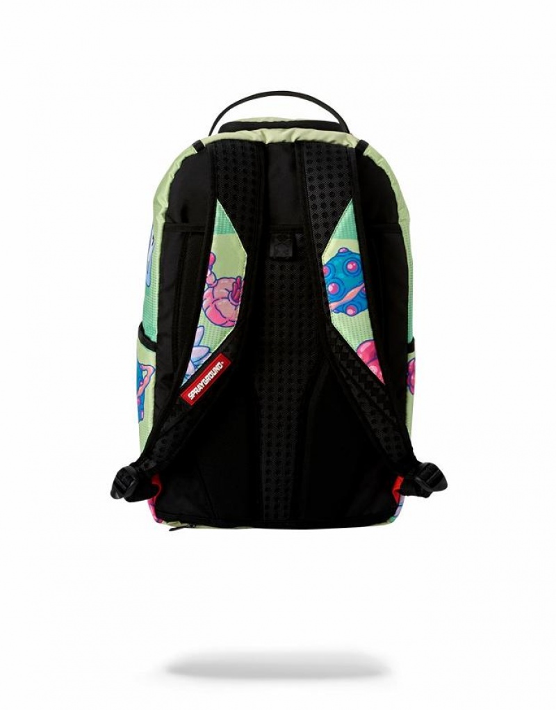 Green Men's Sprayground Rick And Morty Backpacks | ABKG53496